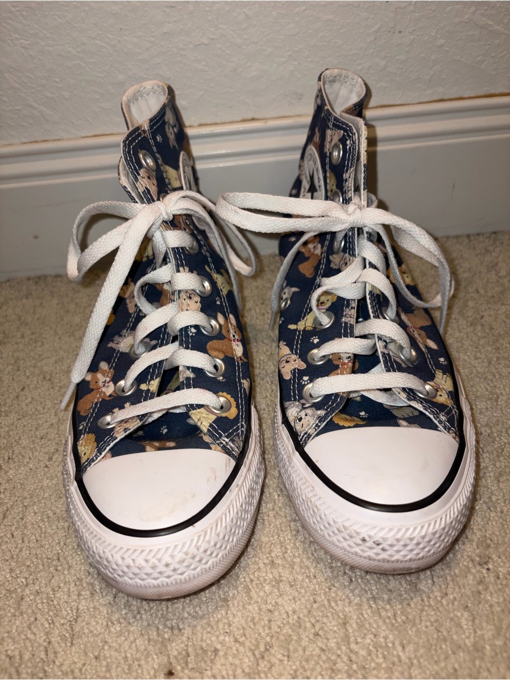Converse Navy Dog High-Top Sneakers with White Accents